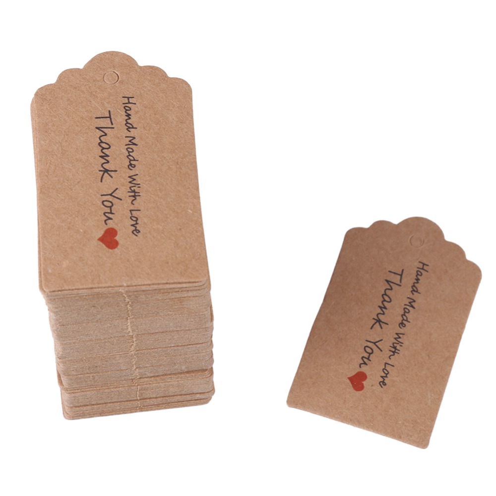 Kraft Hang Tag - 100 шт. бирок из крафт-бумаги ручной