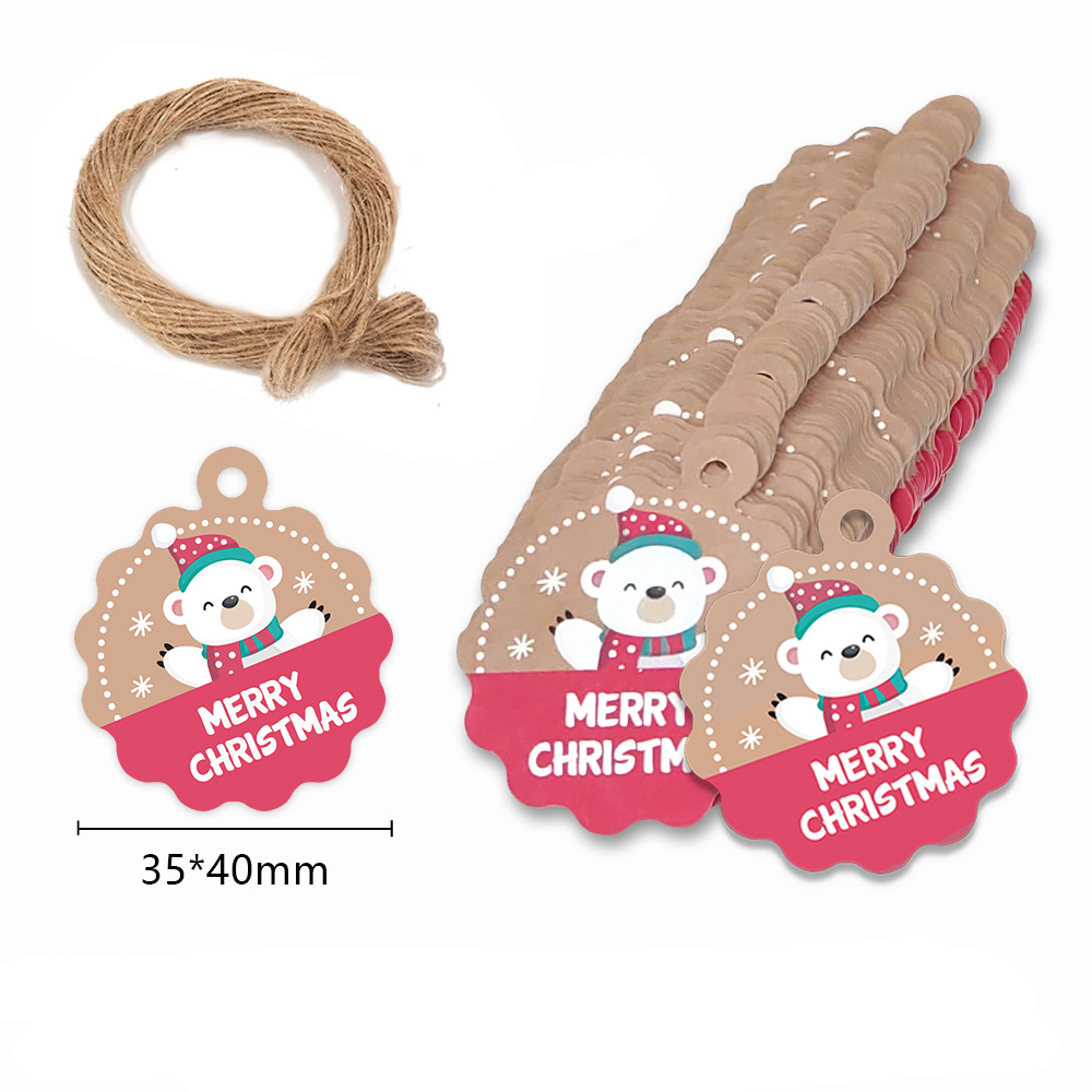 Kraft Hang Tag - 100 шт. рождественские бирки, этикетка из