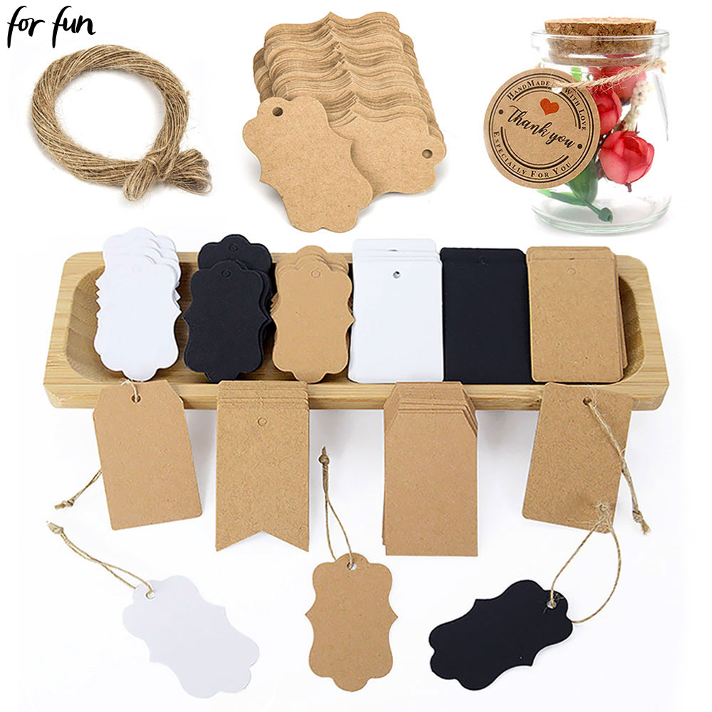 Kraft Hang Tag - Для развлечений, 100 шт., бирки из