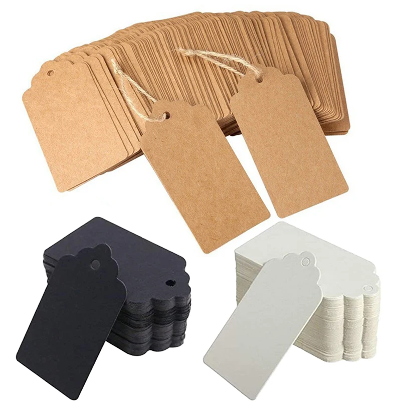 Kraft Hang Tag - 100 шт., бирки из крафт-бумаги разных