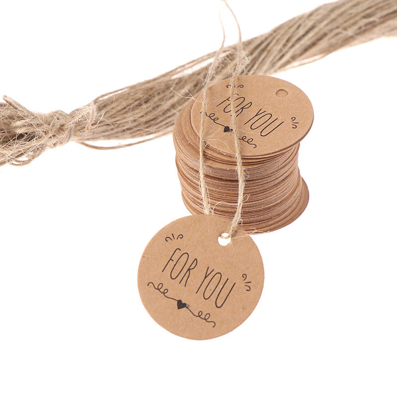 Kraft Hang Tag - 100 шт. бирок из крафт-бумаги с