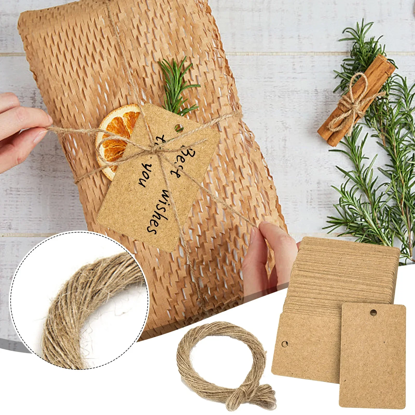 Теги из крафт-бумаги, 100 шт., – обзор и цена Kraft Hang Tag